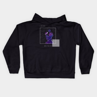 Look Within Galaxy Mind Kids Hoodie